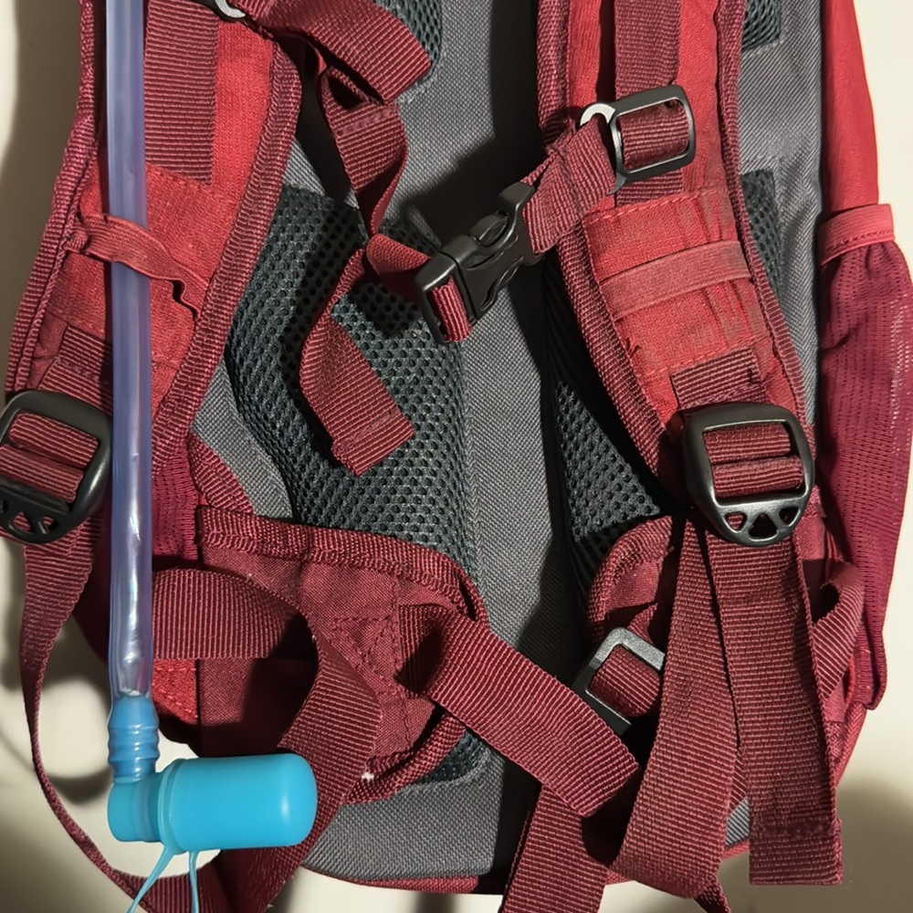 Red/Maroon hydration pack with bladder - image 9